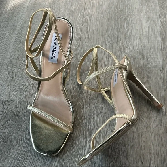Steve Madden Shoes Steve Madden Nectar Gold Heels Poshmark